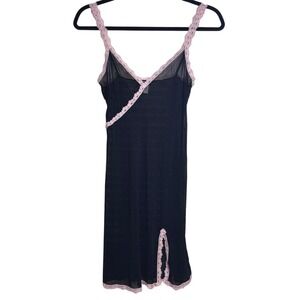 Vintage Cosabella Y2K Sheer Mesh Dress L Made in Italy Coquette Pink Lace